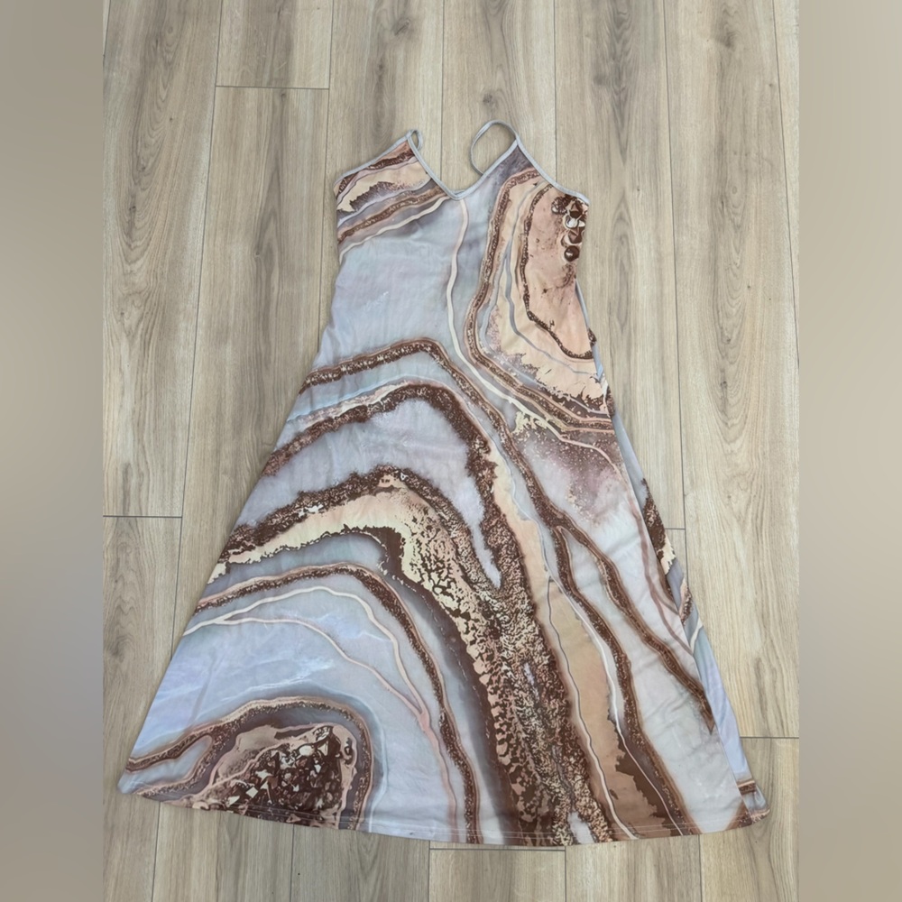 Elegant Marble Pattern Dress
